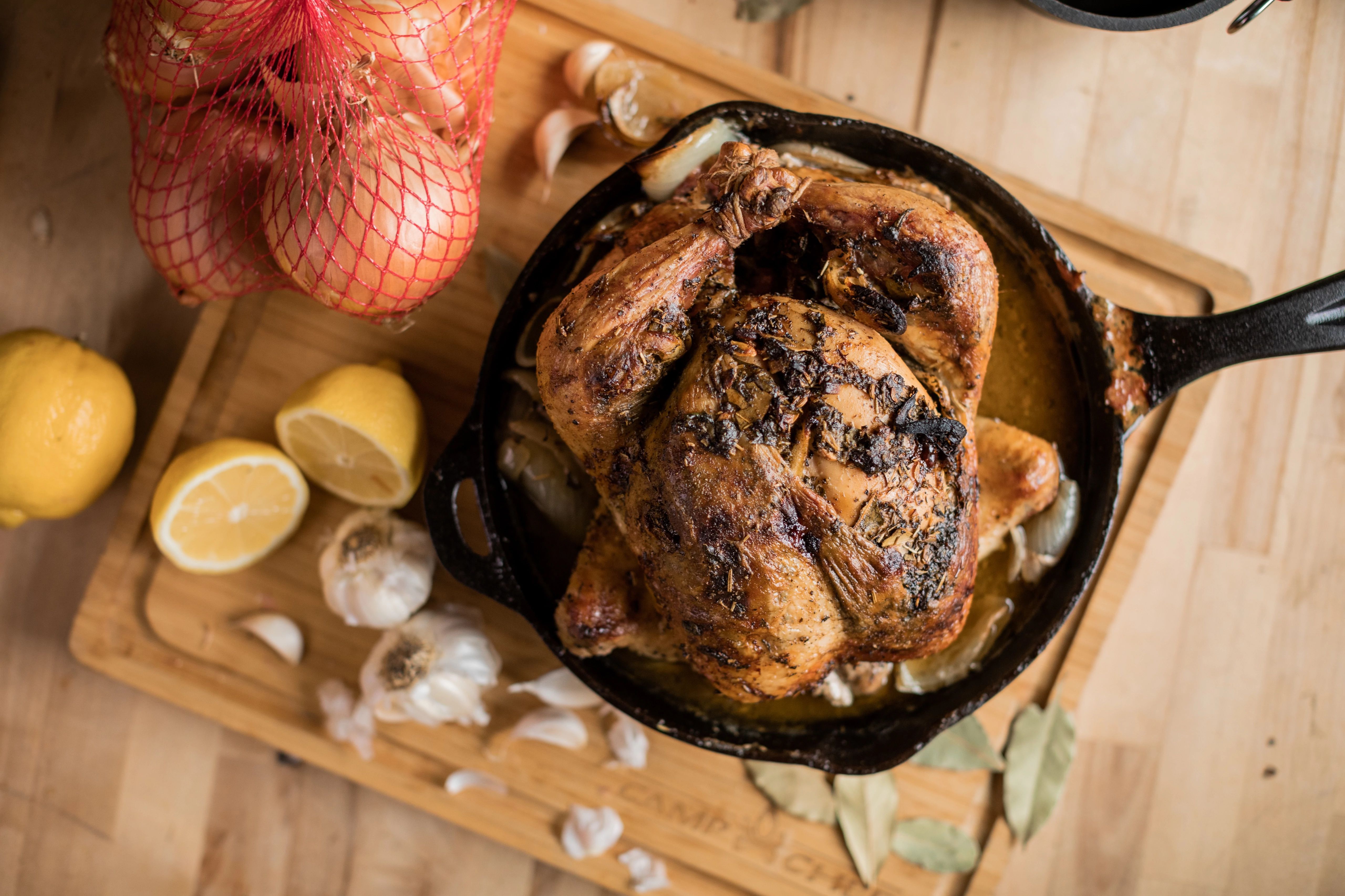 Whole Roasted Chicken with Lemon and Herb