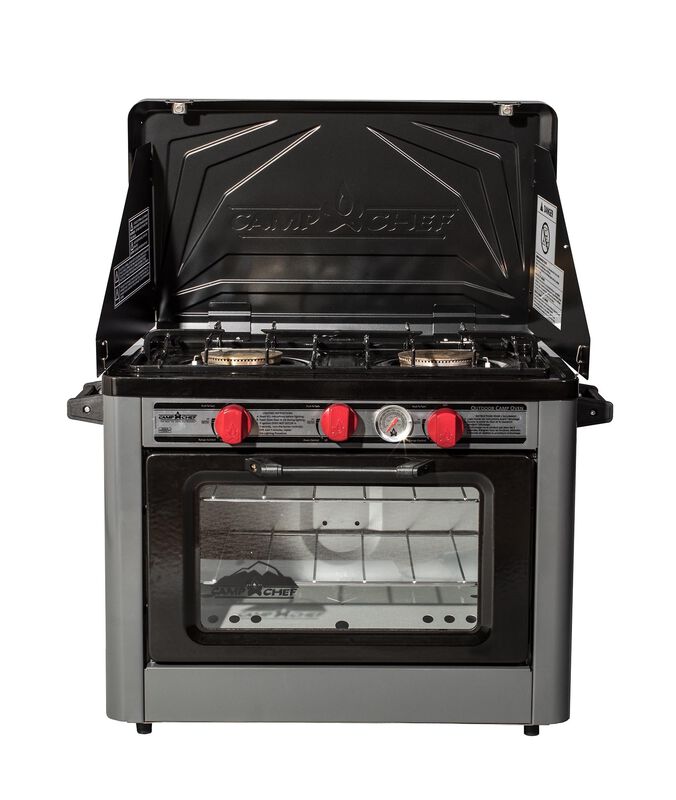 Camp Chef Deluxe Outdoor Camp Oven - Stainless Steel, Insulated Oven Box,  Matchless Ignition - Charcoal Gray (COVEND)