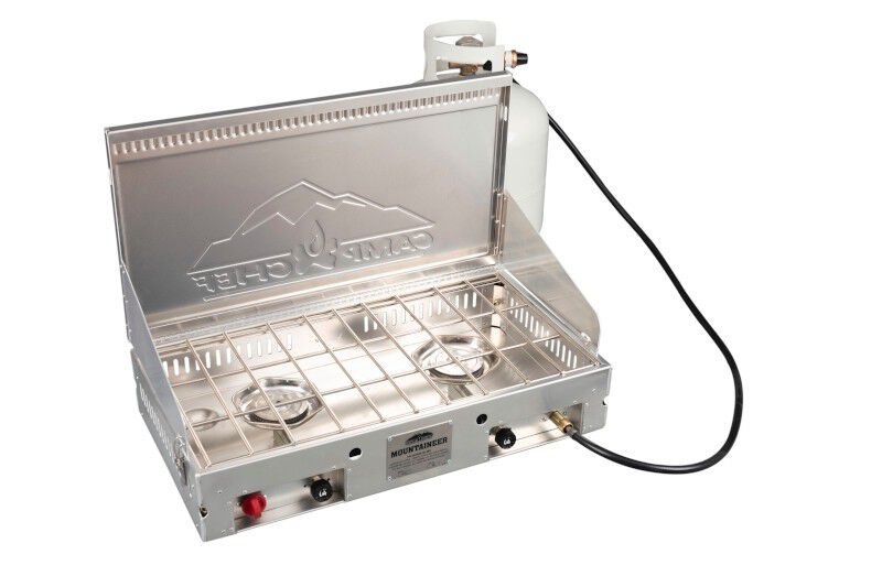 Portable 4 Burner Gas Stove with Support Leg Stand and Wind