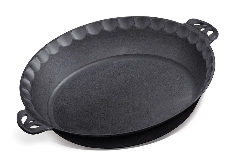 Lehman's Extra Deep Pie Pan - Enamel Coated Cast Iron Bakeware with Crimped Edges 10.25 Inches